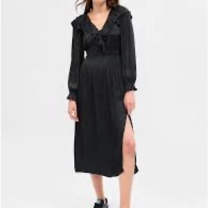Gap Satin Ruffle MIDI Dress NWT